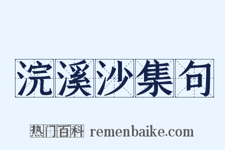 浣溪沙集句是什么意思的图片